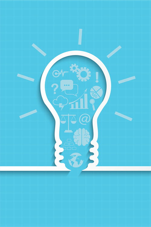 创意灯泡企业文化展板背景矢量图 点亮品牌灵感，赋能多元场景